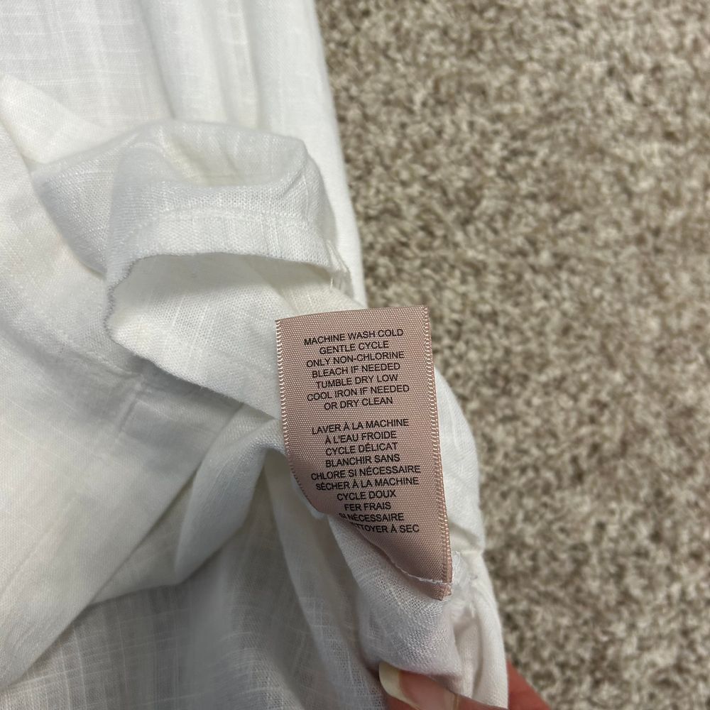 Philosophy Linen Blend Sleeveless Shirt Collared Dress Women Size Medium White - Picture 9 of 9